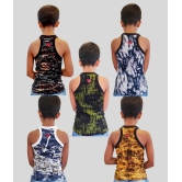 HAP - 100% Cotton Printed Multi Color Boys Vest ( Pack of 5 ) - None