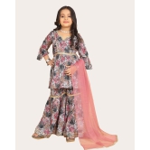 Girls Gharara Suite Set with Dupatta-Pink / 7 - 8 Years