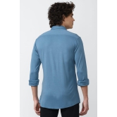 Men Blue Athletic Fit Formal Full Sleeves Formal Shirt