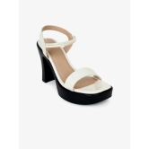 Cream-Coloured Colourblocked Block Sandals