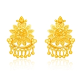 LUV FASHION Golden Drop Earrings ( Pack of 1 ) - Golden