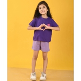 SUMMER TIME PURPLE GIRLS SHORTS SET - PURPLE-10-12 YEARS / 2N / PURPLE