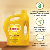 Saffola Total Refined Cooking Oil, Blended Rice Bran & Safflower Oil, Helps Manage Cholesterol, 5 L Jar