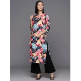 Varanga Viscose Printed Straight Womens Kurti - Black ( Pack of 1 ) - None