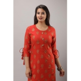 MAUKA - Red Straight Rayon Women's Stitched Salwar Suit ( Pack of 1 ) - None