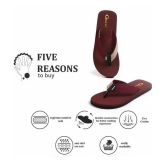 G Best Maroon Mens Thong Flip Flop - None