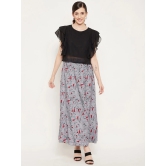 Women Black & Grey Top with Skirt