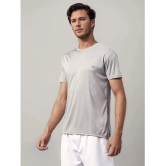 UrbanMark Polyester Regular Fit Solid Half Sleeves Mens T-Shirt - Light Grey & White ( Pack of 2 ) - None