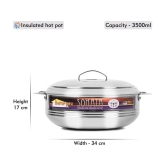 HomePro Casserole 3500Ml Appam Red Multicolor Steel Serve Casserole ( Set of 2 , 3500 mL ) - Multicolor