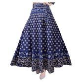 Rangun Cotton A-Line Skirt - Blue - 29-32