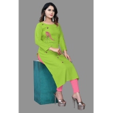 haya fashion - Lime Green Rayon Women's Straight Kurti ( Pack of 1 ) - None