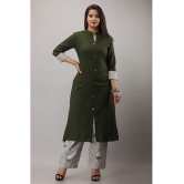 MAUKA Rayon Solid Kurti With Palazzo Womens Stitched Salwar Suit - Green ( Pack of 1 ) - None