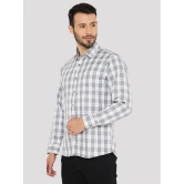 Maharaja Cotton Blend Slim Fit Checks Full Sleeves Mens Casual Shirt - Grey ( Pack of 1 ) - None