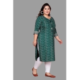 miravan Rayon Printed Straight Womens Kurti - Green ( Pack of 1 ) - None