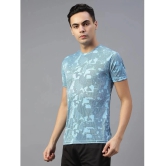 Diaz Cotton Blend Regular Fit Printed Half Sleeves Mens T-Shirt - Blue ( Pack of 1 ) - None