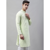 Jompers Mens Green Embroidered Kurta Only-XXL / Green