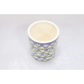 Khurja Pottery Indoor Pot Pipe Shape Yellow Colour Medium Size 5 Inches