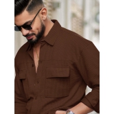 Elliot Cargo Knit Brown Lycra Shirt-L / Brown