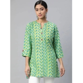 SVARCHI - Green Cotton Womens Straight Kurti ( Pack of 1 ) - None