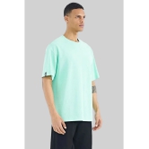 AKTIF Cotton Blend Oversized Fit Solid Half Sleeves Mens T-Shirt - Mint Green ( Pack of 1 ) - None