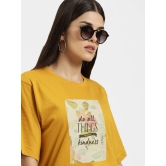 Women  Mustard Tee With A Printed Slogan