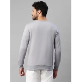 UrbanMark Men Regular Fit Printed Full Sleeves Round Neck Fleece Sweatshirt-Light Grey - None