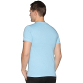 Dollar Cotton Blend Regular Fit Solids Round Half Sleeves Blue Men T-Shirt Single Pack - None