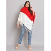 eWools.in Woollen Round Neck Women''s Ponchos & Capes - Red ( ) - None