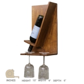 Wine & Glass Holder Wall Mounted