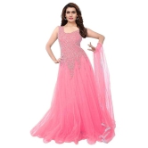 VKARAN Women's Net Anarkali Dress Material