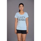 Lazy Bones Sky Blue T-Shirt for Women