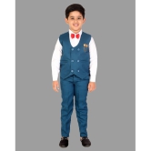 DKGF Fashion - Blue Cotton Blend Boys Shirt & Pants ( Pack of 1 ) - None