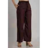 MAUKA - Brown Rayon Wide leg Womens Palazzos ( Pack of 1 ) - None