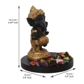 eCraftIndia Showpiece Wood Ganesha Idol 15 x 15 cms Pack of 1