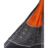 Rust Black Sambalpuri Handwoven Single Ikat Cotton Dupatta