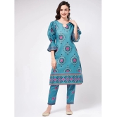 Pannkh Womens Digital Printed Stylish Kurta With Matching Pants - None