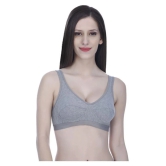 Elina Cotton Sports Bra - Grey - None