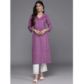 Varanga Cotton Printed Straight Womens Kurti - Purple ( Pack of 1 ) - None