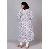 JC4U Cotton Blend Printed Straight Womens Kurti - White ( Pack of 1 ) - None