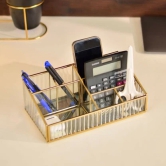 Fluted Glass Desk Organizer | Make-up Organiser| Toiletry Organiser