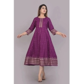 Smien - Purple Rayon Womens Flared Kurti ( Pack of 1 ) - None