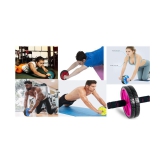 AB WheelRoller_Exercise_with KneeMat_FoamHandles_BellyFatBurner for Men&Women - Multi Color