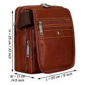 Leather World - Brown Solid Messenger Bag - Brown