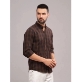 Paul Street 100% Cotton Slim Fit Checks Full Sleeves Mens Casual Shirt - Brown ( Pack of 1 ) - None