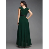 Miss Chase Polyester Solid Full Length Womens Wrap Dress - Green ( Pack of 1 ) - None