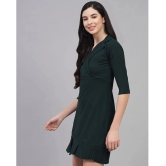 Addyvero Cotton Lycra Green Skater Dress - Single - XL