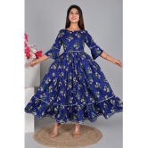 SIPET Rayon Self Design Anarkali Womens Kurti - Blue ( Pack of 1 ) - None