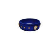 Blue Silk Thread Bangle with Stone and Pearl Embellishment