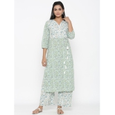 miravan - Green Straight Cotton Women's Stitched Salwar Suit ( Pack of 1 ) - None