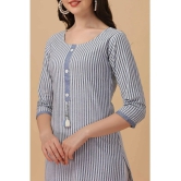 Glomee - Blue Cotton Womens Straight Kurti ( Pack of 1 ) - None